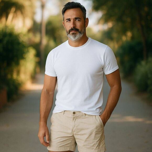 Mens 40x10 inch Tan Shorts With Pockets - Picture 1 of 7